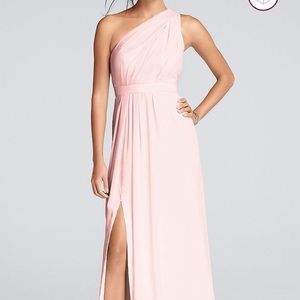 LIGHT PINK ONE-SHOULDER DRESS DAVIDS BRIDAL